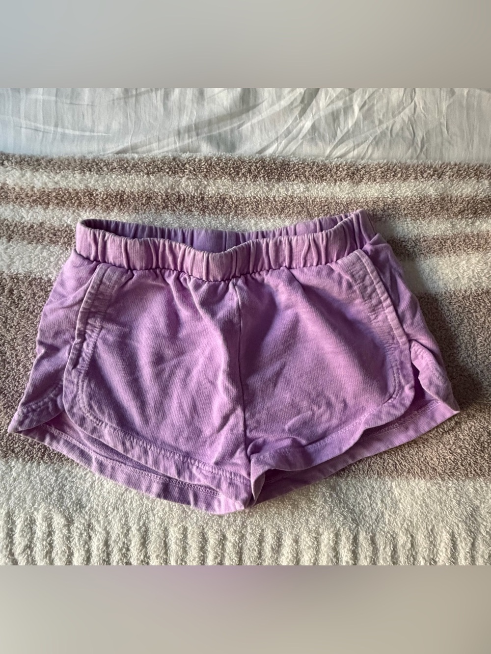 Girls' Lilac Elastic Waist Pull-On Shorts